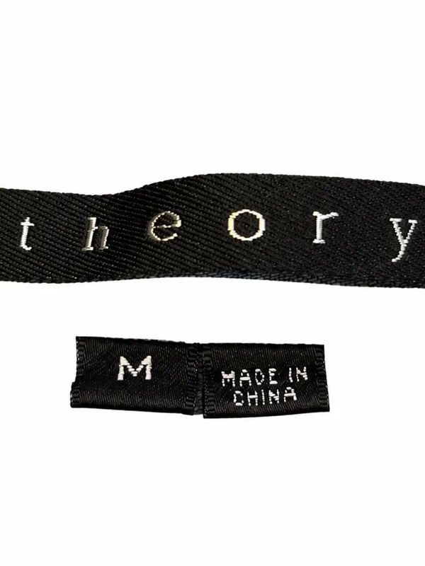 Theory Cropped Embroidered Lightweight Denim Shirt Light Wash Size Medium - Image 6