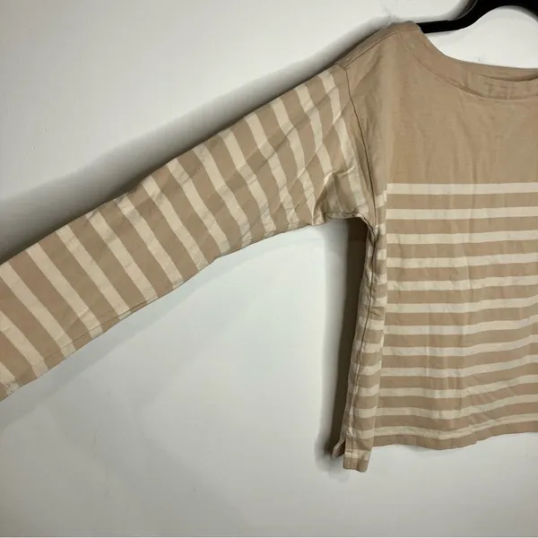 J. Crew tan‎ striped top long sleeve boat neck size XS - Image 2