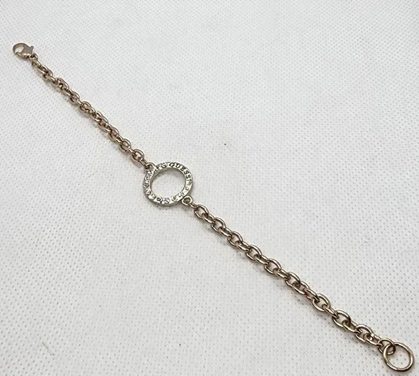 Guess Open Circle Gold & Rhinestone Bracelet - Image 3