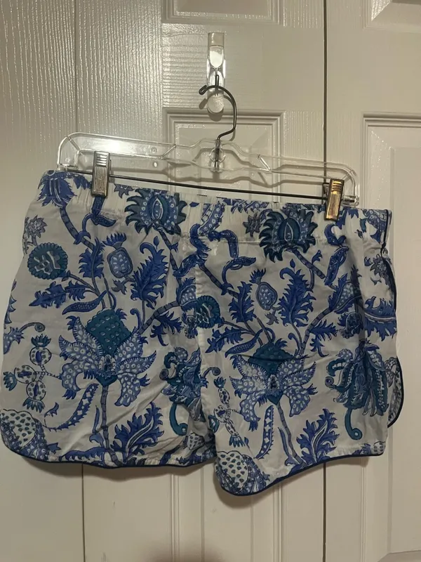 Roller Rabbit Leaf Print Lounge Pajama Short Blue/White Size Medium - Image 3