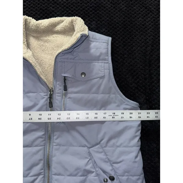 Carhartt Vest Women's Blue Quilted Reversible Sherpa Lined Fleece Workwear Sz M - Image 7