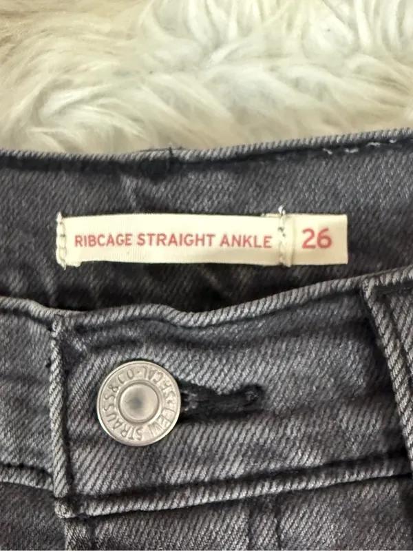 Levi’s Ribcage Straight Ankle Jeans Size 26 Black High Rise - Image 6