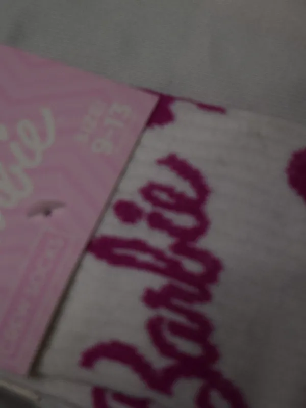 2 Pairs Of Barbie Themed Crew Socks Size 9-13 - Image 6