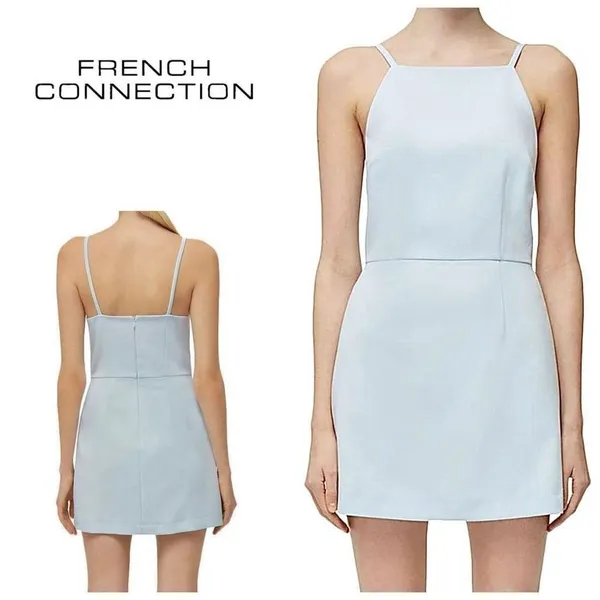 New. French Connection baby blue mini dress. MSRP $168. Size 6 - Image 11