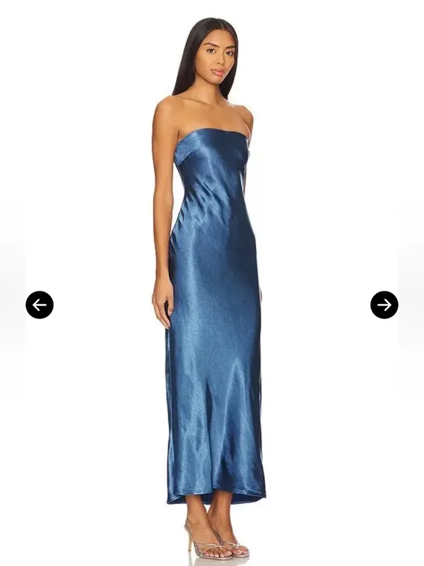 More To Come Emma Strapless Maxi Dress in Navy - Image 2