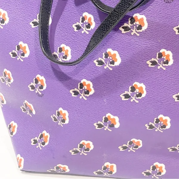 Coach‎ Reversible City Tote Black/Purple Flowers Coated Canvas F55688 Large Bag - Image 2