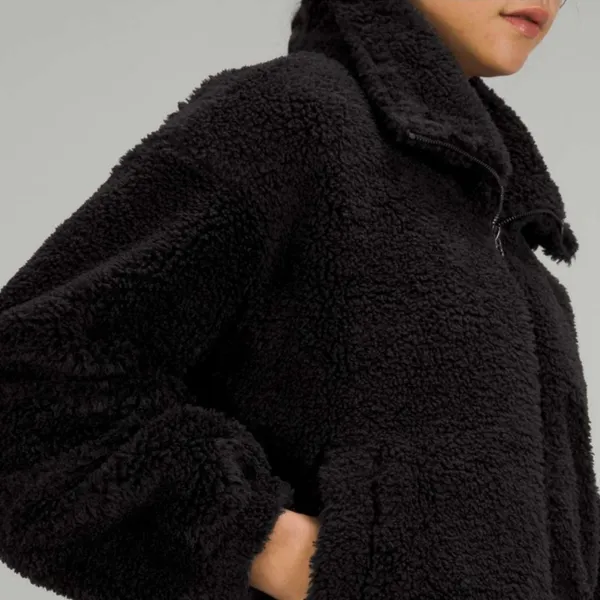 Lululemon Cinchable Fleece Zip Up Full Zip Jacket Black Women’s Size 6 - Image 4