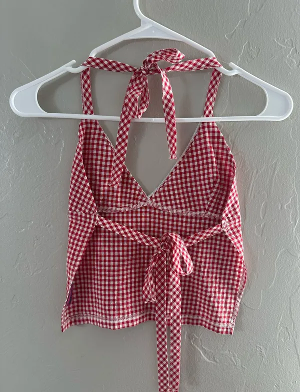 Red Gingham Edikted Top - Image 2