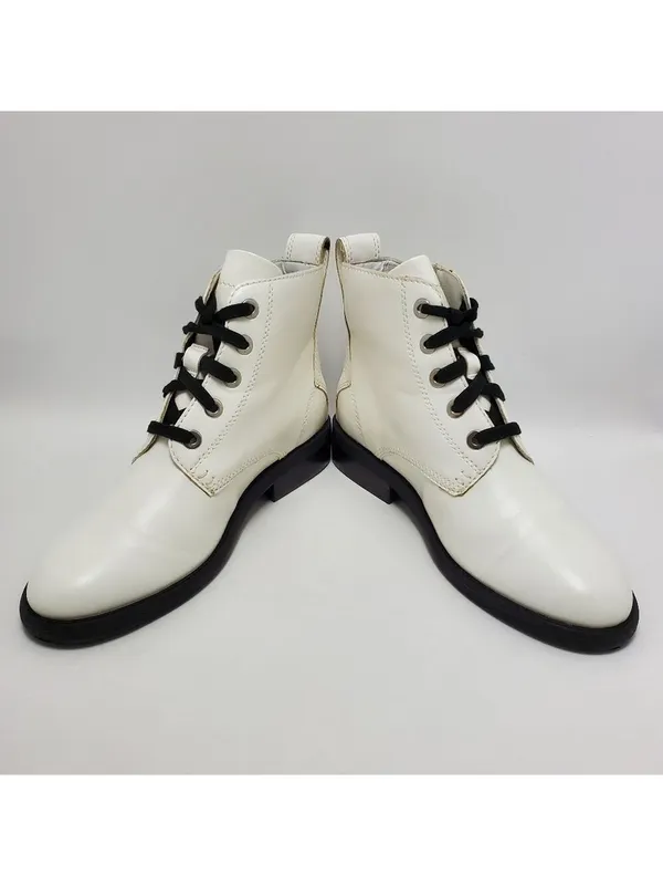 White Abound Combat Side Zip Lace Up Boot Size 8.5 - Image 9