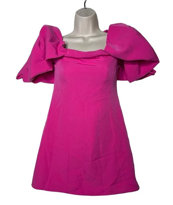 TOCCIN X RTR Pink Oversized Bow Sleeve Mini Dress sz 2 - Image 2