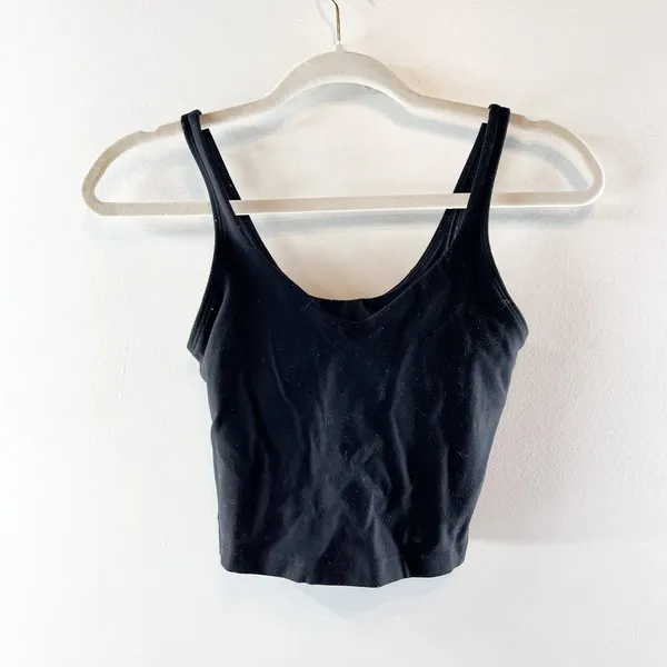 Lululemon Athletica Align Cropped Tank Top Light Support A/B Cup Black 2 - Image 4
