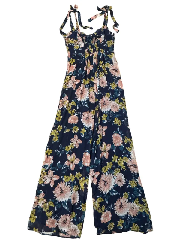 LULU’S Wide Leg Floral Jumpsuit S 16” p2p + Navy Multi NWT - Image 10