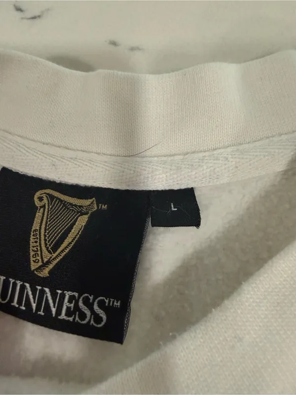 Guinness White Black & Purple Script Graphic Crewneck - Image 3