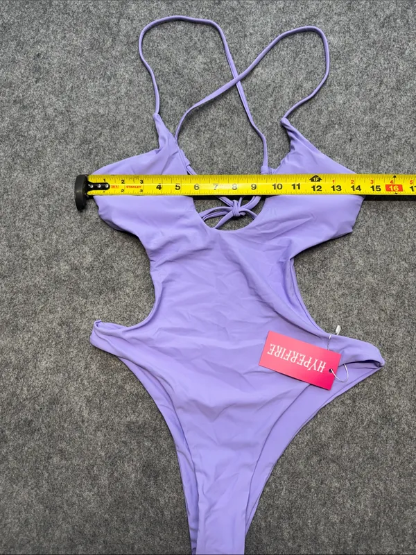 HYPERFIRE Sexy Criss Cross Halter Cut Out Backless Monokini Swimsuits - Image 4