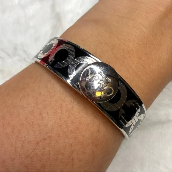 COACH “C” Signed Enamel Stainless Steel Bangle - Image 2