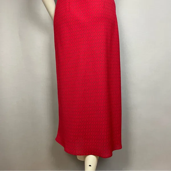 Vintage 90s Dress Bias-Cut Geometric Pattern Sleeveless Women‎ Size 8 V-Neck - Image 8