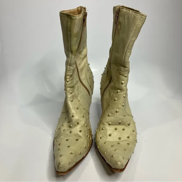 Los Canelos tan leather heeled boots‎ women’s size 25 approximately size 7 - Image 2