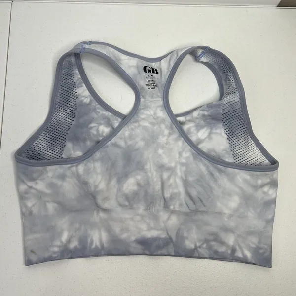 Gianni Bini Size L / XL Sport Bra Grey Tie Dye Seamless Racerback No Padding - Image 7