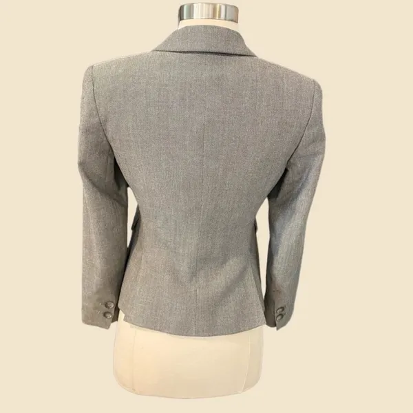 Theory Wool Fitted Blazer In Grey - Image 6
