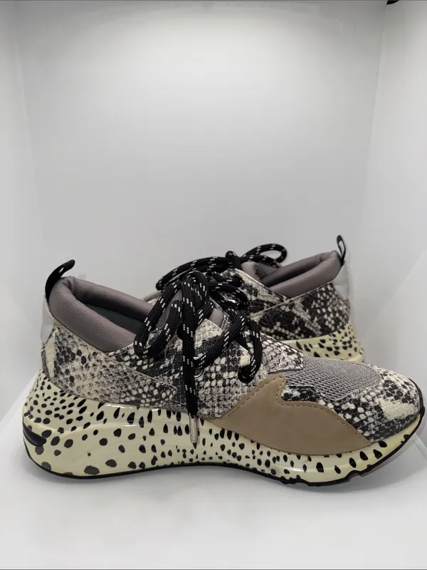 Steve Madden Cliff Sneakers Animal Print Women’s 7 Gray Tan - Image 7