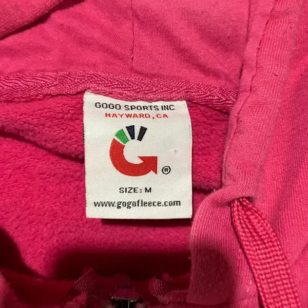Y2k Retro Nassau‎ Bahamas Zip Up Hoodie Women M Pink Graphic Fleece Sweatshirt - Image 4