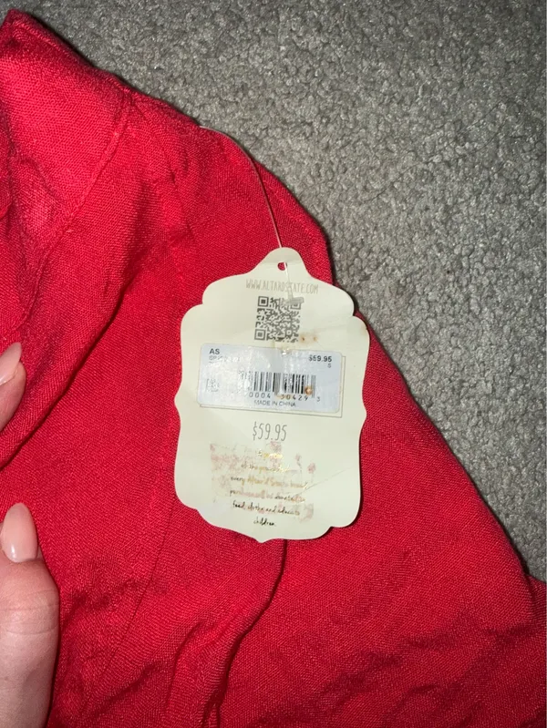 NWT Altar’d State Red Skort Size Small Zip Back - Image 3