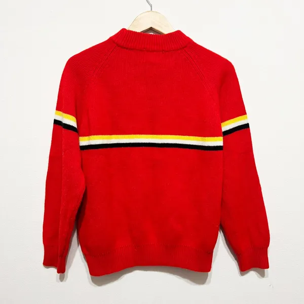 Vintage 70's J.S.I. All American Sportswear red striped ski sweater Size Medium - Image 2