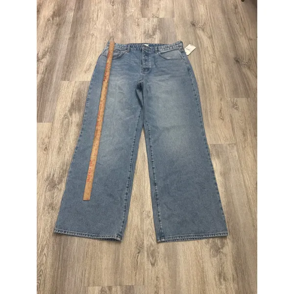 Billabong Rachel Low Waist Jeans Medium Indigo Fade Wide Leg Denim 31 NEW - Image 8