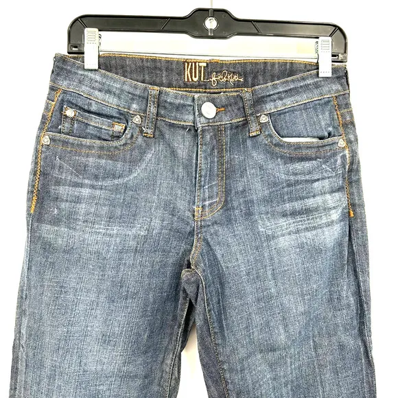 Kut from the Kloth size 4 blue jeans boot cut button tab‎ back pockets - Image 3