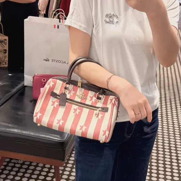 coach Rowan Satchel Bag With Stripe Star Print 2866 - Image 8