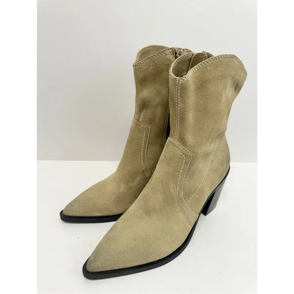 BP. Surina Western Boot in Tan Smoke Size‎ 5.5 Leather Block Heel Pointed Toe - Image 3