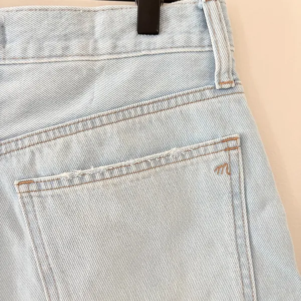 Madewell Denim The Momjean Short 28 Blue Fitzgerald Wash High Rise Button Fly - Image 7