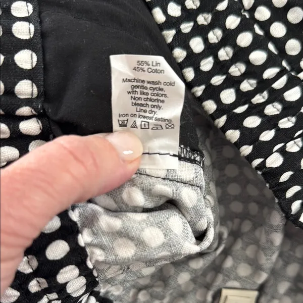 J. Crew Black & White Linen Blend Polka Dot Shorts - Image 5