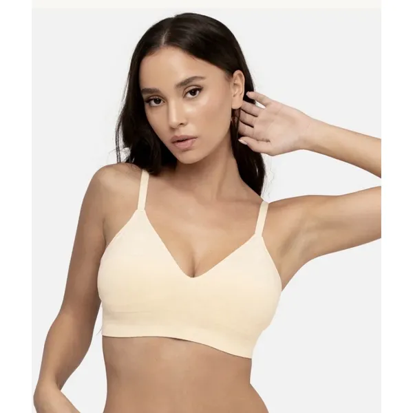Underoutfit Neckline Pullover Bralette 450 Sand Women's Large NWOT V Neck - Image 3