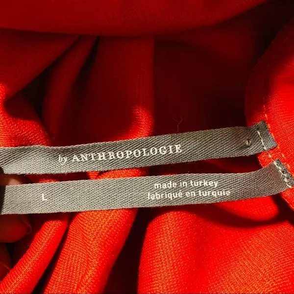Large‎ Anthropologie Red Off Shoulder Top Blouse - Image 3