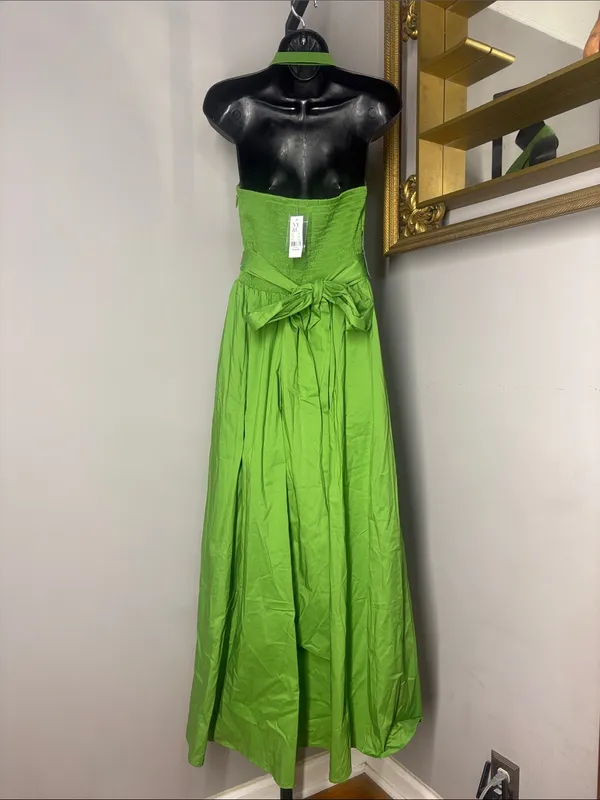 NEW New York & Company Medium Green Halter Maxi Dress NWT - Image 2