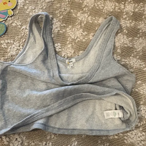 Aerie Crop Top Tank Top Gray Women’s Size M - Image 4