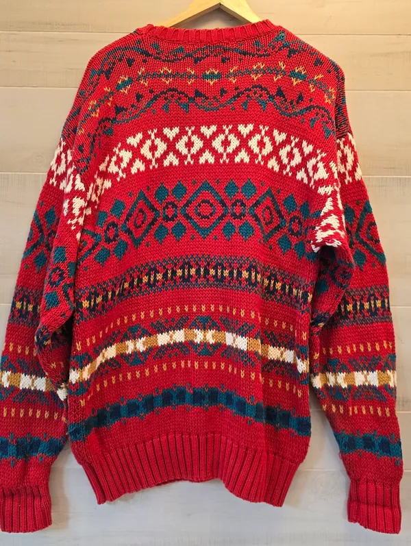 {XL} Vintage GAP Nordic Fair Isle Chunky Knit Sweater Holidays Festive - Image 6