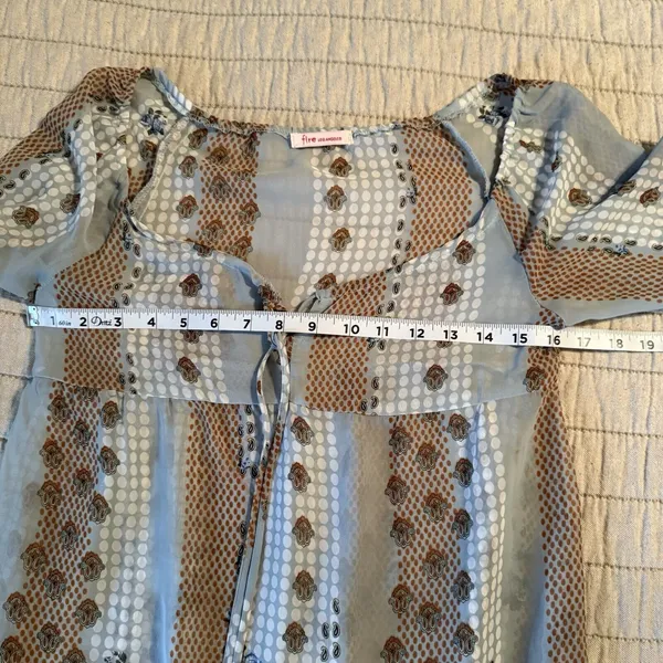 VTG Fire Los Angeles Dress Sz SMALL‎ Boho Peasant Fairy Sheer Festival Y2K Flowy - Image 5