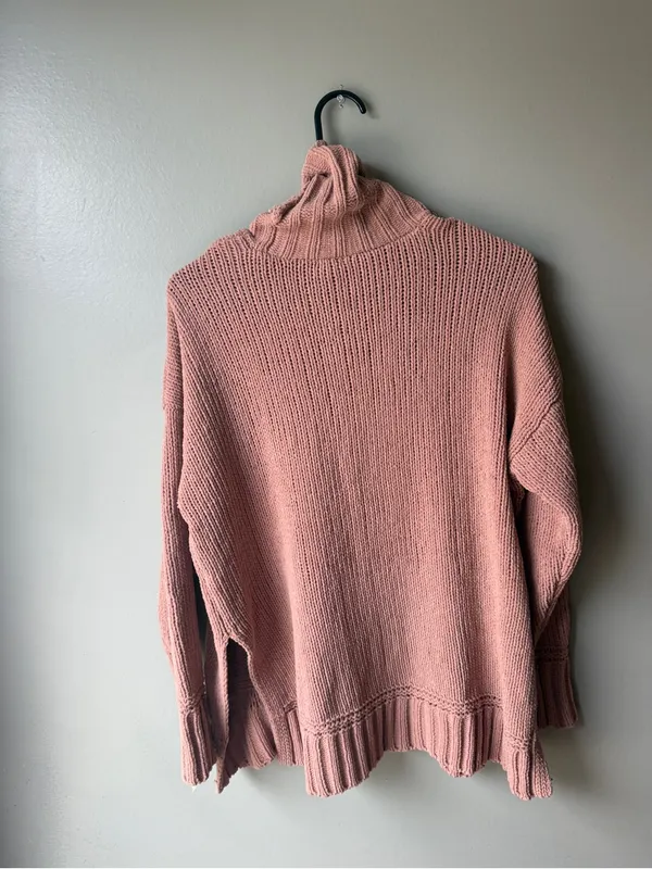 American Eagle Aerie Pink Chenille Turtleneck Sweater Women’s XS/TP - Image 5
