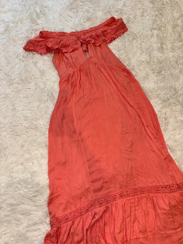 New FREE PEOPLE Moonlight Ocean Maxi in Burnt Coral Size L - Image 10