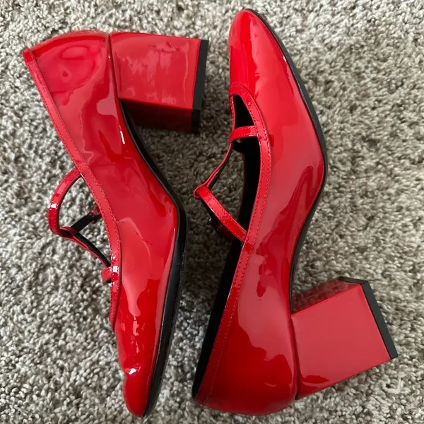Khaite Fawn Patent Leather Pumps Scarlett Red 36 - Image 4