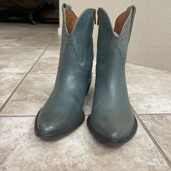 Lucky Brand Limited Edition TealChantelX Boots Size 9 m used 1x pull on western - Image 4