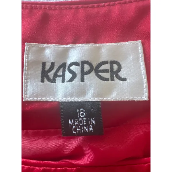 Kasper Red Sleeveless Blouse Women’s Size 18 Plus Tank Top Lined Side Zip - Image 5
