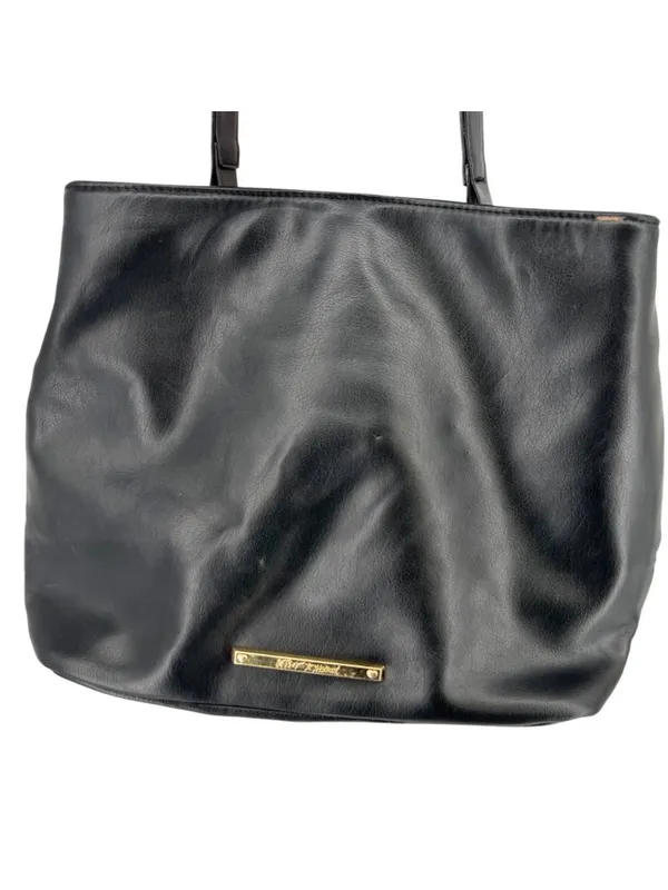 Betsey Johnson Black Bow Tote Faux Leather Floral Lining Whimsygoth Coquette - Image 9
