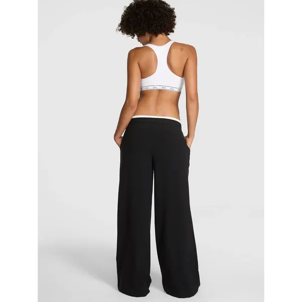 Victoria's Secret Pink On-the-Go Low-Rise Trouser Pants Black Wide Leg M NWT - Image 2