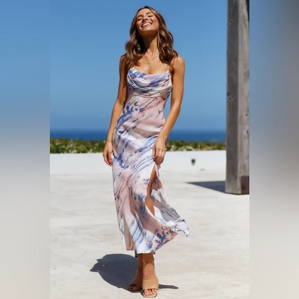 Hello Molly FULL TIME GLAM GIRL MIDI DRESS BLUE - Image 3