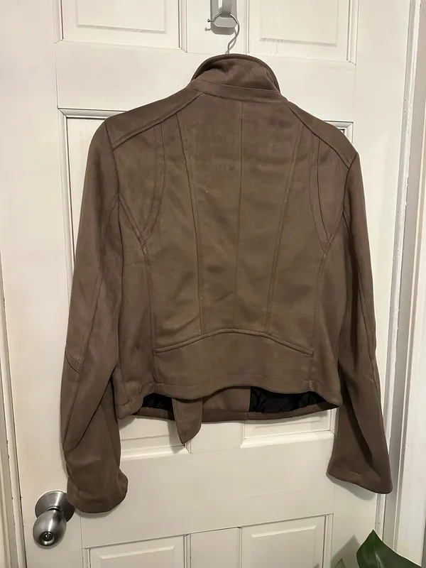 Faux Suede Jacket Brown Size L - Image 2