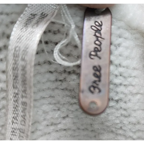 Free People Women's Ivory‎ Funnel Neck Long Sleeve Knit Sweater Pullover - Image 3