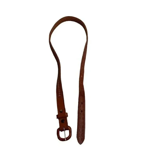 Brown Leather Weaved Western Bohemian Buckle One Size - Image 6